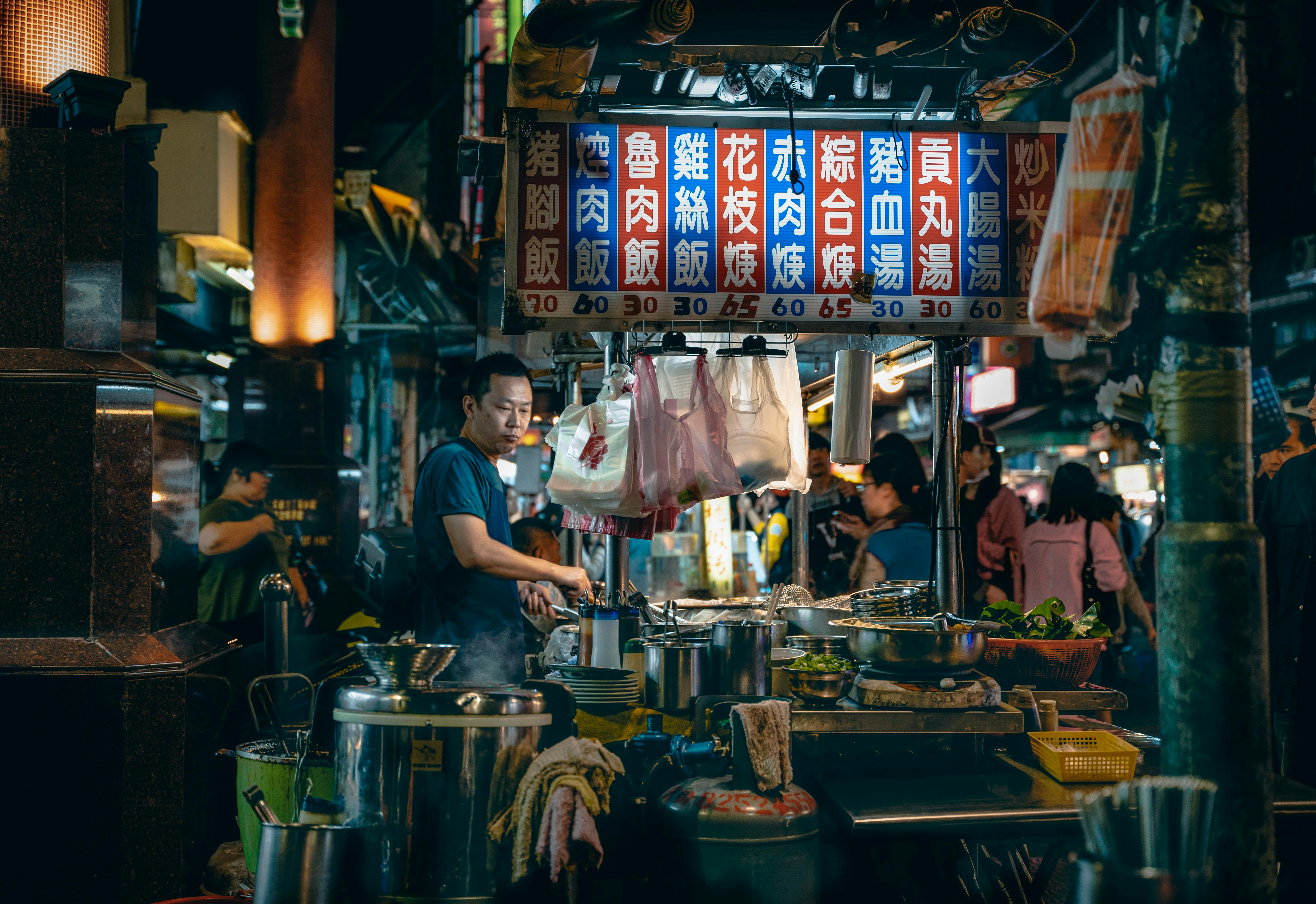 Night market noodle stall